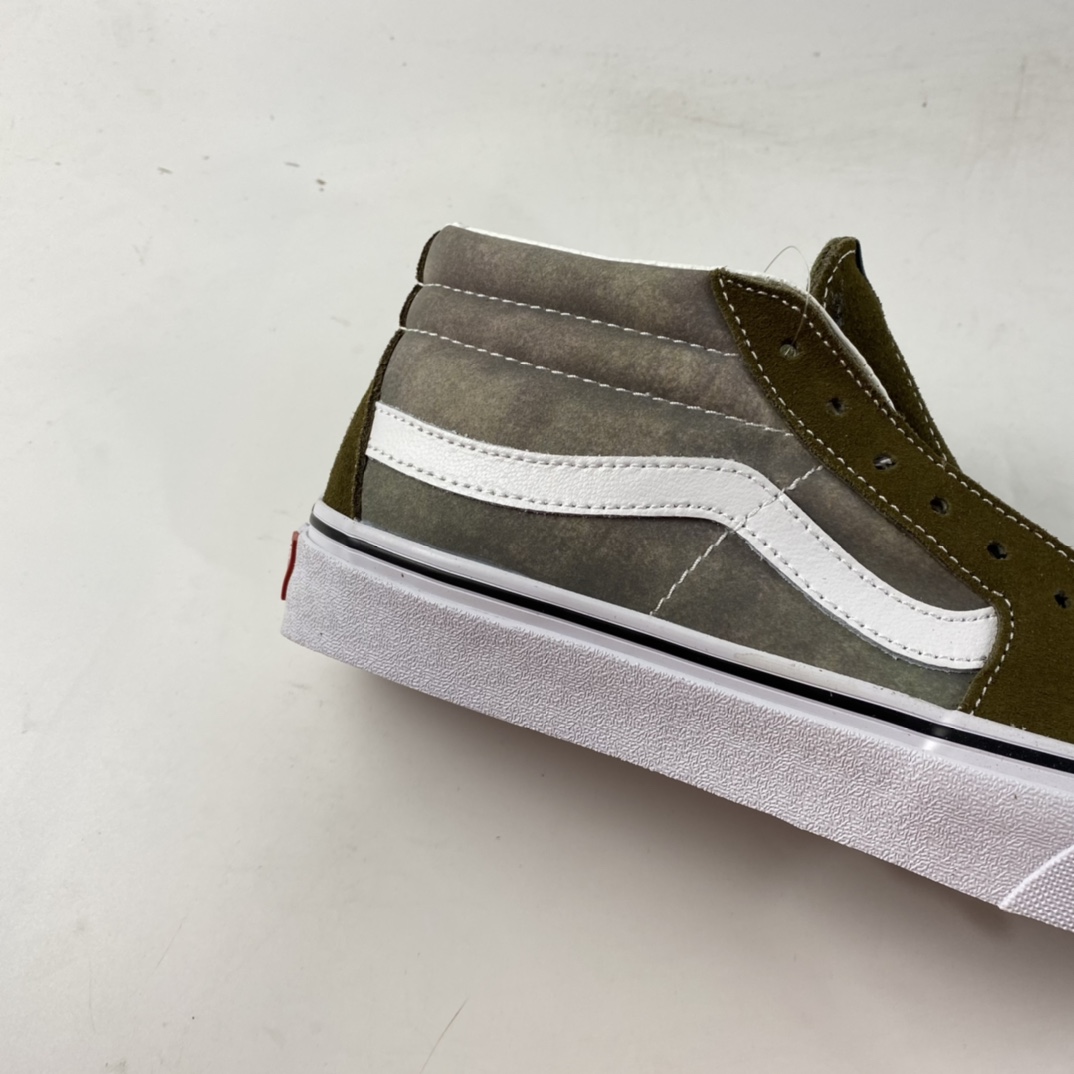 P160  Vans Sk8-Mid 范斯官方绿色皮面拼接中帮板鞋运动鞋 VN0A3WM324T