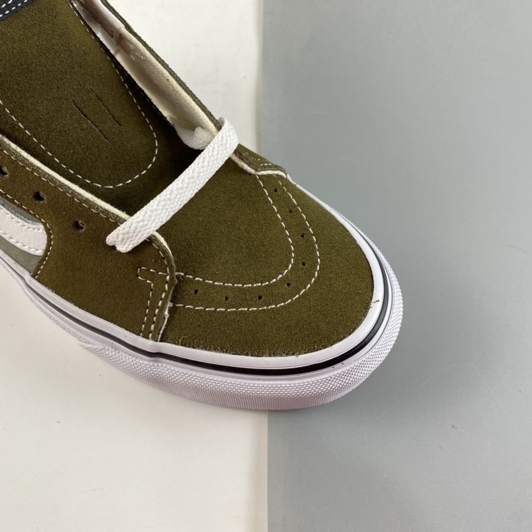 P160  Vans Sk8-Mid 范斯官方绿色皮面拼接中帮板鞋运动鞋 VN0A3WM324T