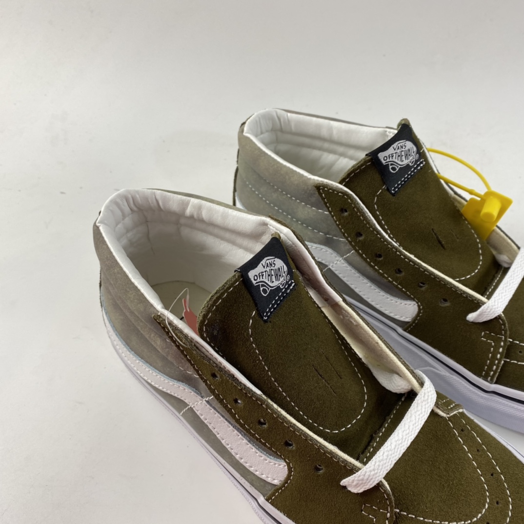 P160  Vans Sk8-Mid 范斯官方绿色皮面拼接中帮板鞋运动鞋 VN0A3WM324T