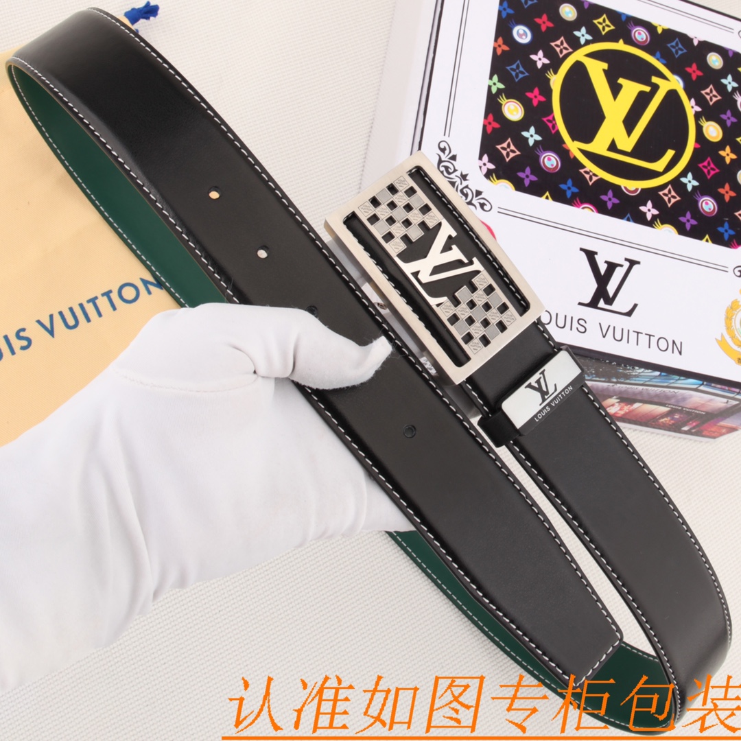 腰带皮带LV路易威登原单牛皮皮带男款