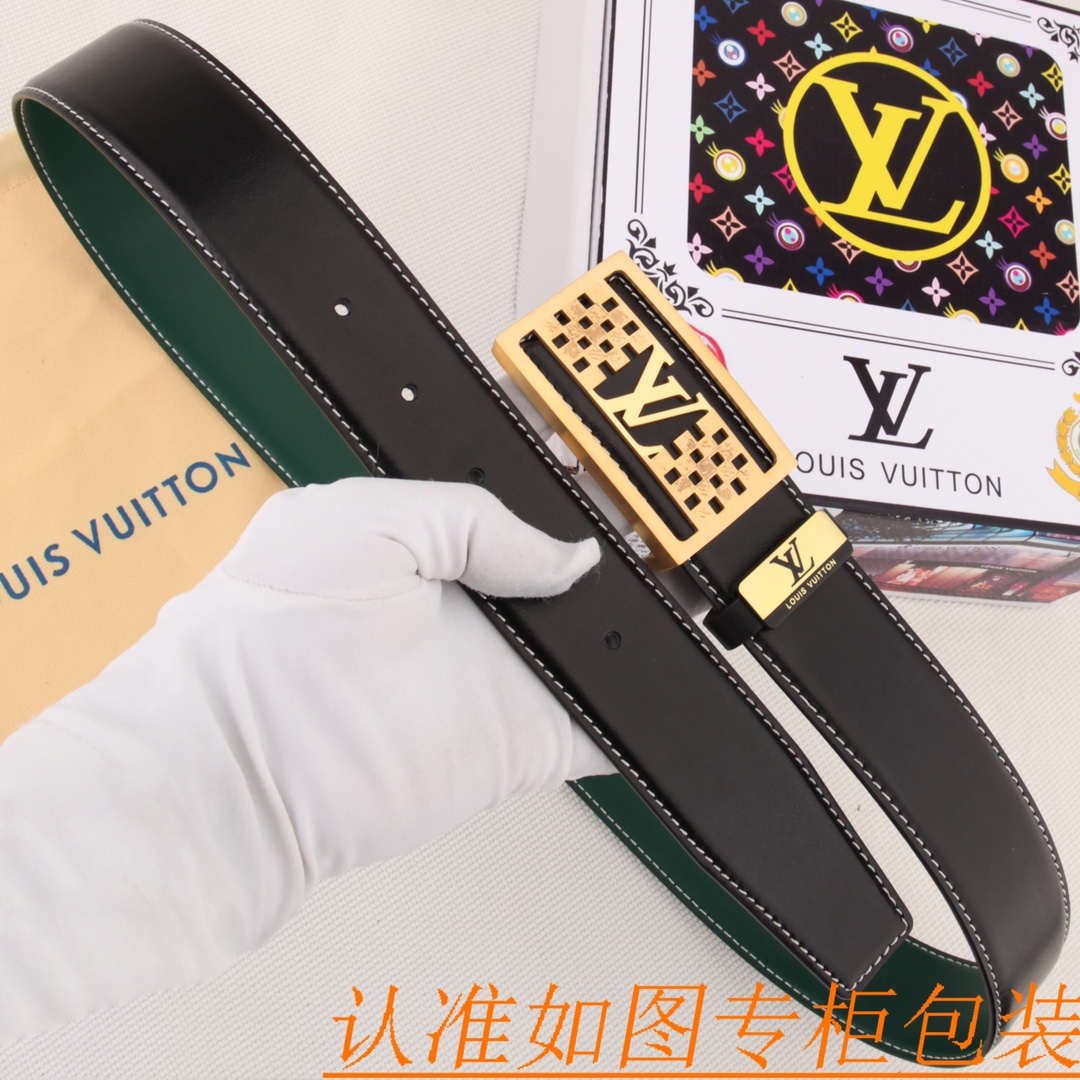 腰带皮带LV路易威登原单牛皮皮带男款