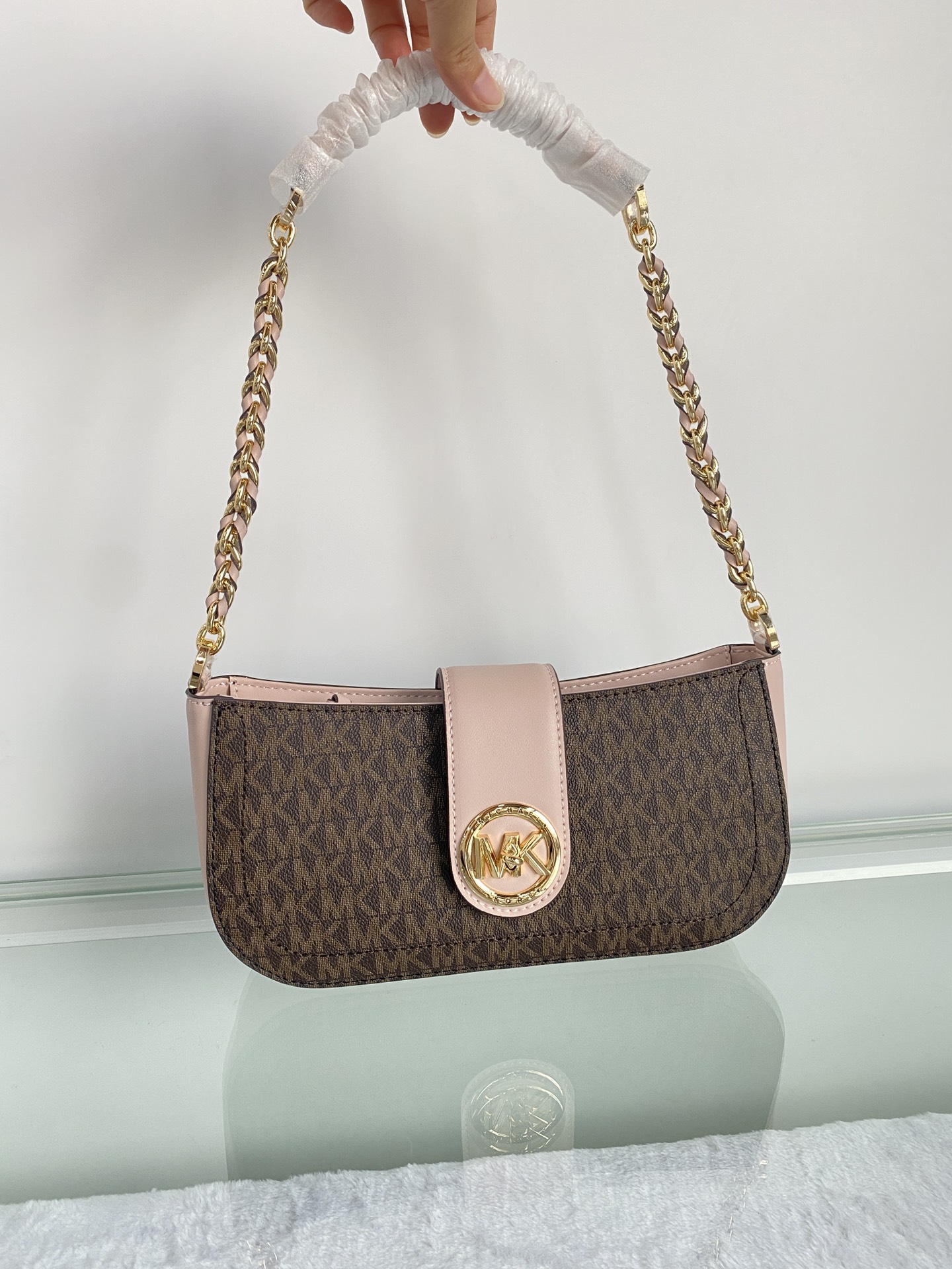Michael Kors ～MK Carmen 超小号老花腋下包新月包迷你手提单肩包