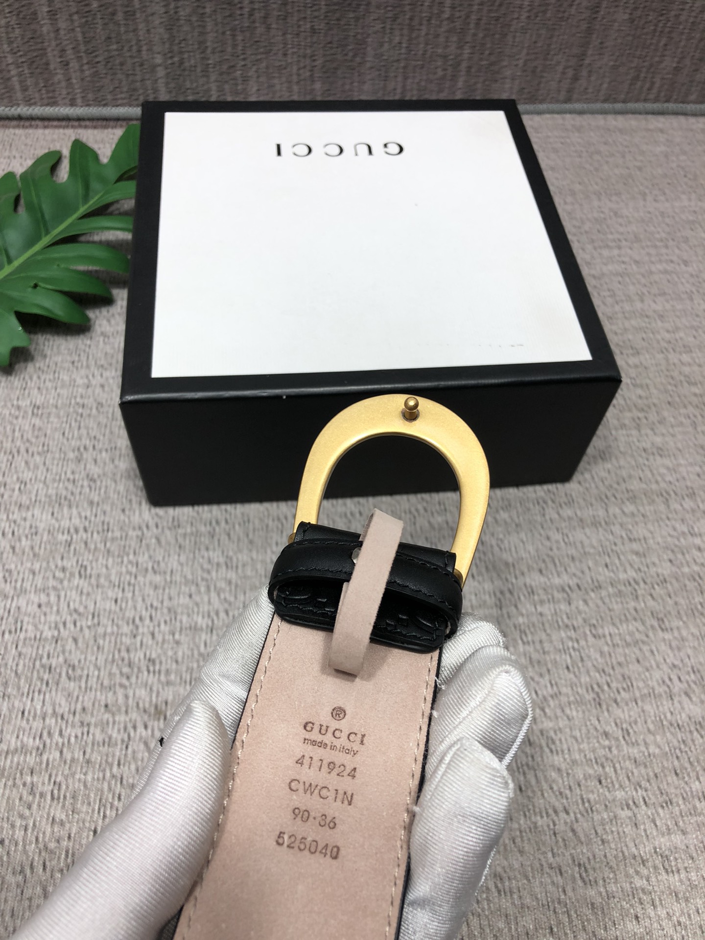 配全套包装礼盒古驰原单头层牛皮压G面