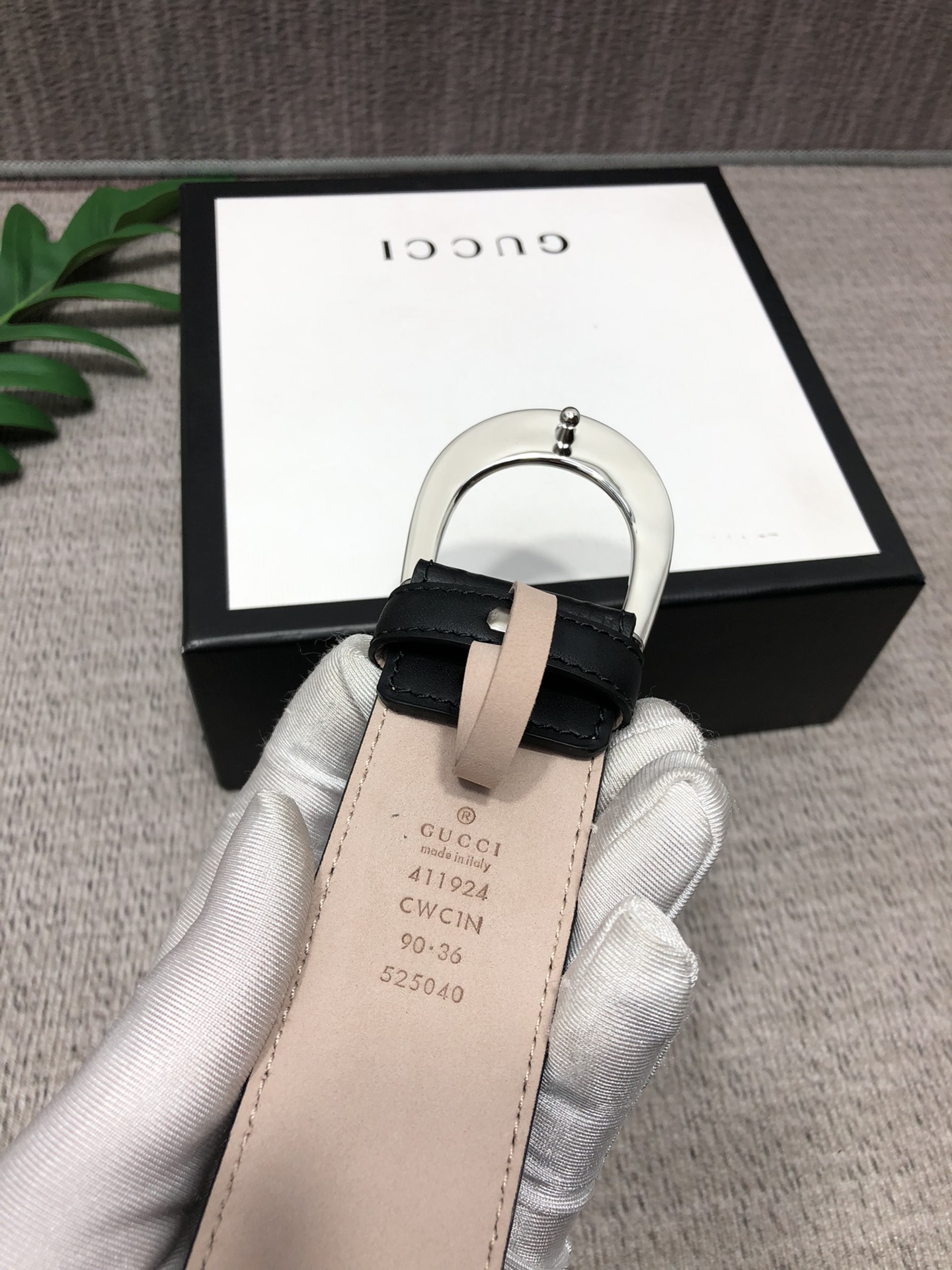 配全套包装礼盒古驰原单头层牛皮压G面