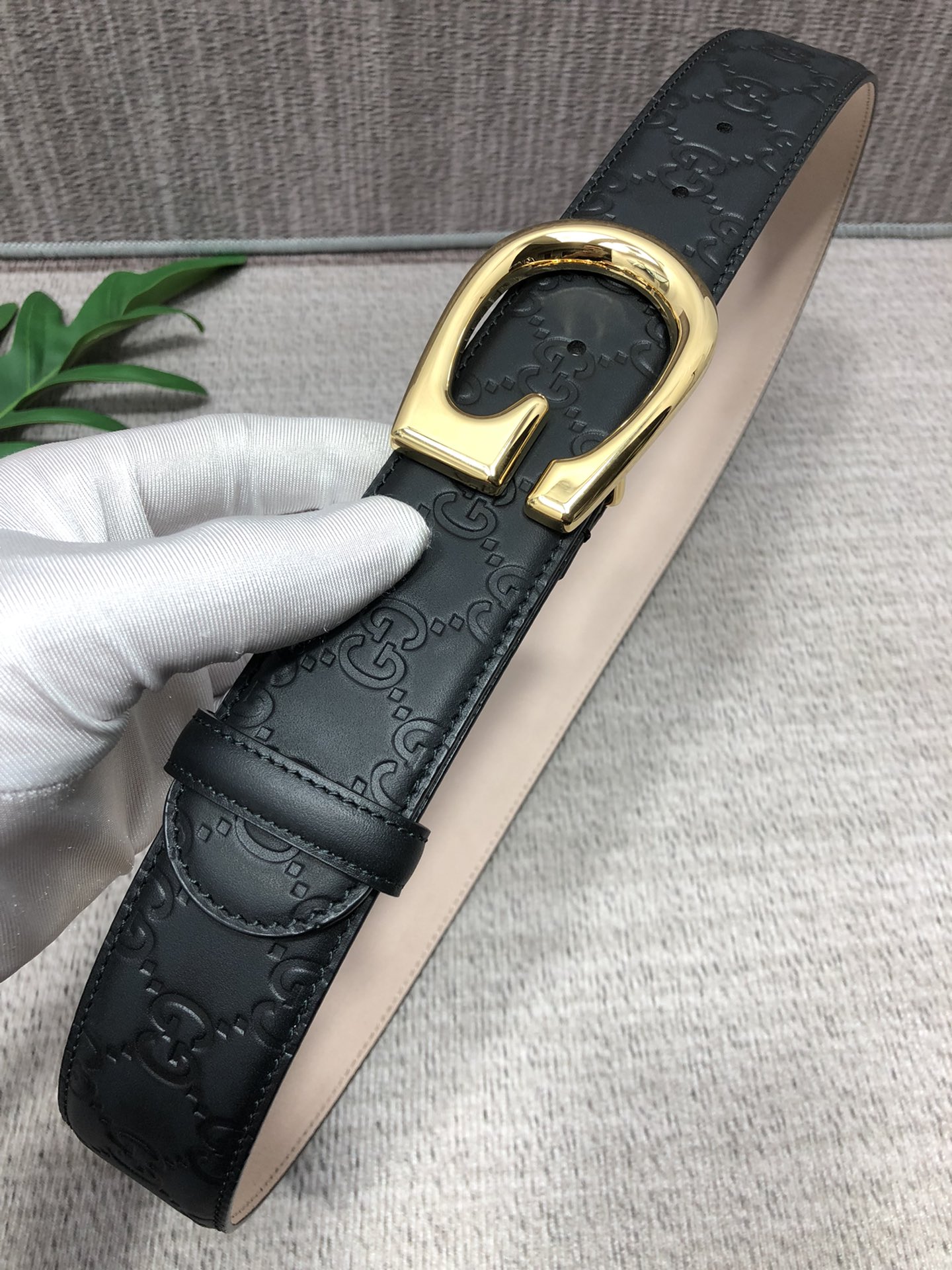 配全套包装礼盒古驰原单头层牛皮压G面