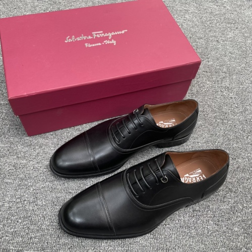 Ferragamo Leather Lace-Up Dress Shoes - Italian Leather Sole - Business & Formal 1 Ferragamo Leather Lace-Up Dress Shoes - Italian Leather Sole - Business & Formal