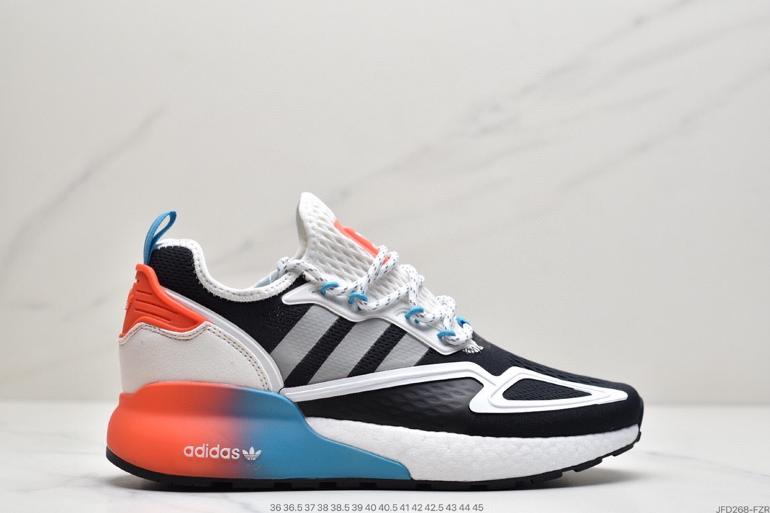 170 Adidas阿迪达斯 缓震跑鞋 易烊千玺同款 Adidas Originals ZX 2K Boost 全新爆米花缓震休闲运动跑鞋 FZ3323
