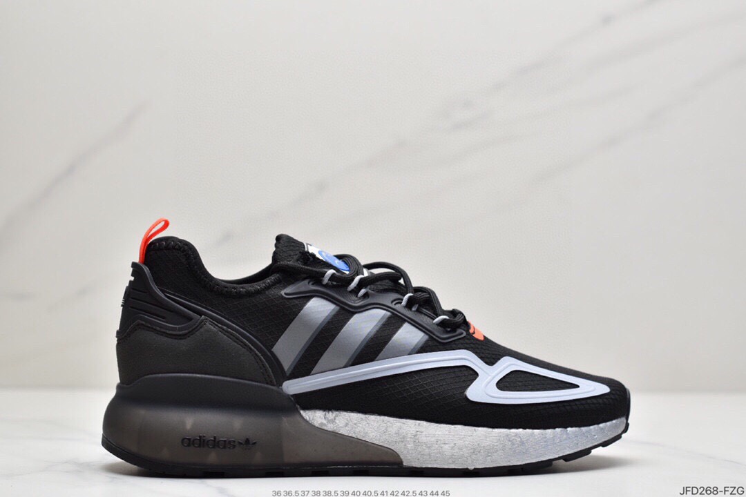170 Adidas阿迪达斯 缓震跑鞋 易烊千玺同款 Adidas Originals ZX 2K Boost 全新爆米花缓震休闲运动跑鞋 FZ3323