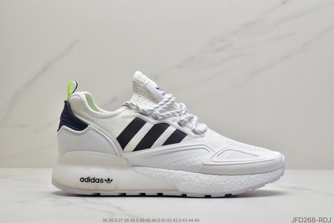 170 Adidas阿迪达斯 缓震跑鞋 易烊千玺同款 Adidas Originals ZX 2K Boost 全新爆米花缓震休闲运动跑鞋 FZ3323