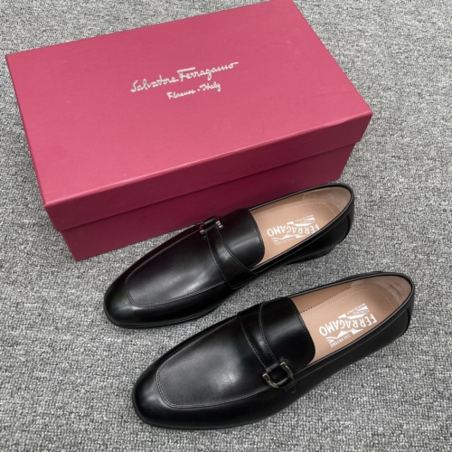 Salvatore Ferragamo Men's Leather Loafers with Buckle Detail - Black 3 Salvatore Ferragamo Men's Leather Loafers with Buckle Detail - Black