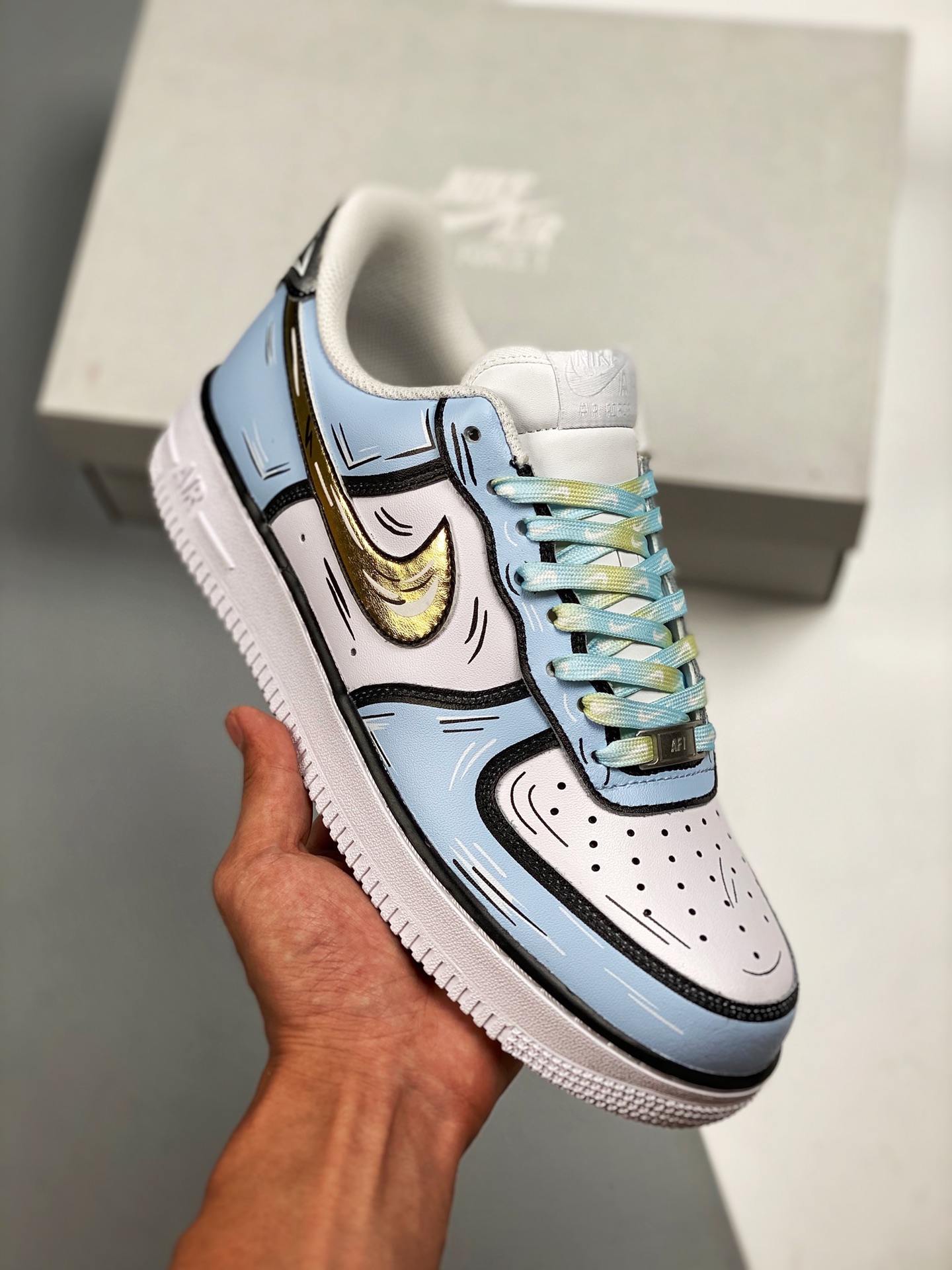 Apoya la tienda 3 Nike Air Force 1'07 Frozen, bidimensional, horma original, cartón original, estilo puro de la Fuerza …