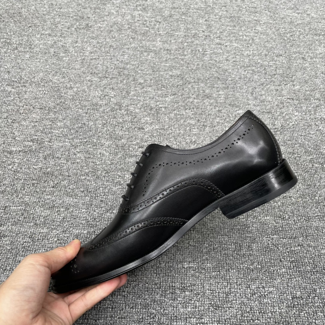 Salvatore Ferragamo Men's Black Leather Wingtip Brogue Oxford Dress Shoes 8 i1626635457 6883 6