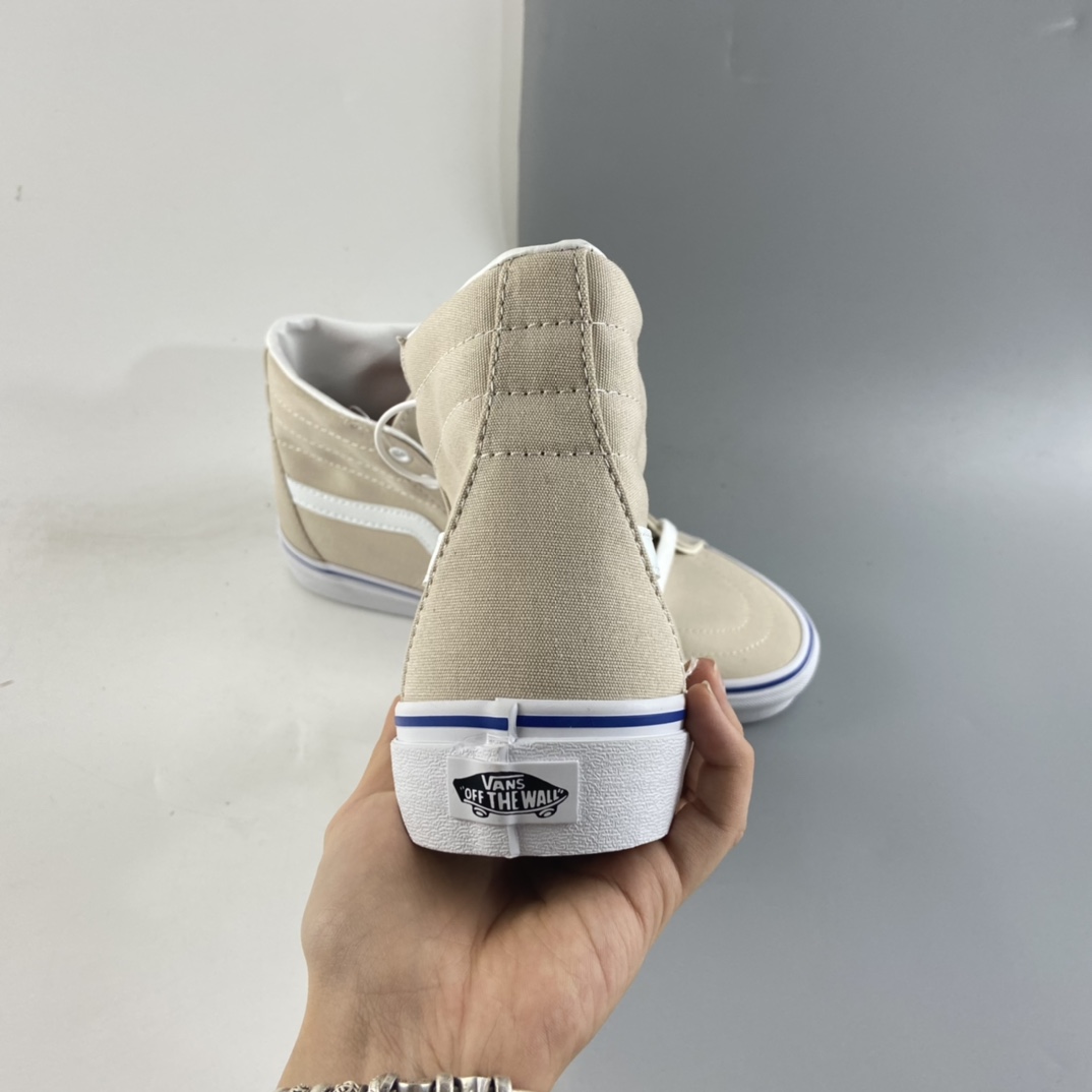 P160  VANS K8-Hi 最新环保系列范斯男女款高帮运动休闲鞋帆布鞋 米色 VN0A4RWY2WT