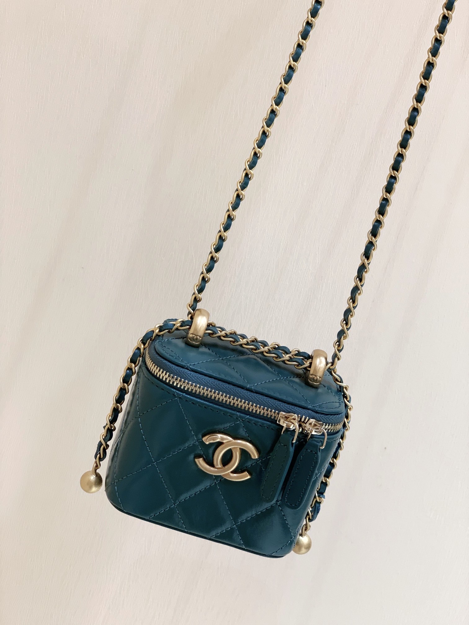 Chanel 高级手工坊双金珠系列盒子斜挎包 AP2292绿色