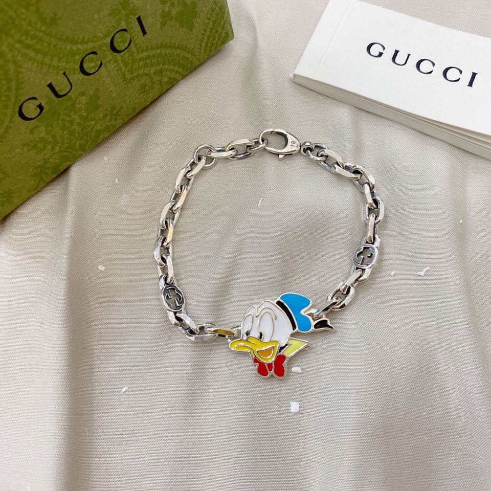 NO:101347,Gucci sterling silver Disney x Donald Duck bracelet Size 18cm 20cm, Gucci bracelet, gucci, gucci, bracelet, pure silver19860909Gucci古驰纯银Disney x唐老鸭手链 尺寸18cm 20cm,古驰手链,gucci,gucci,bracelet,pure silver,Jewelry