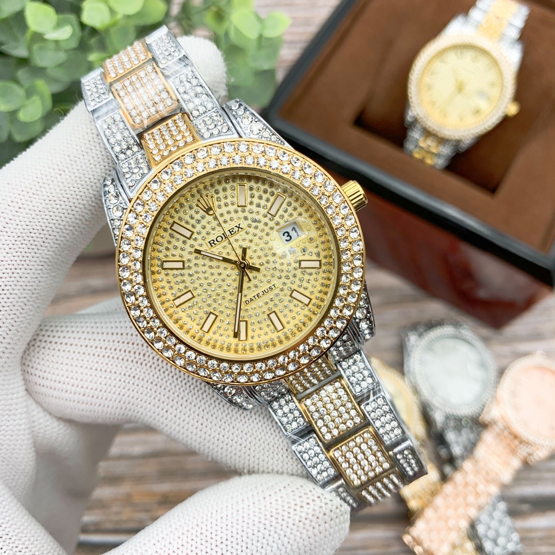 Rolex Watch Set With Diamonds