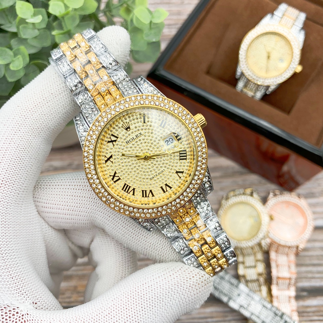 Rolex Watch Set With Diamonds