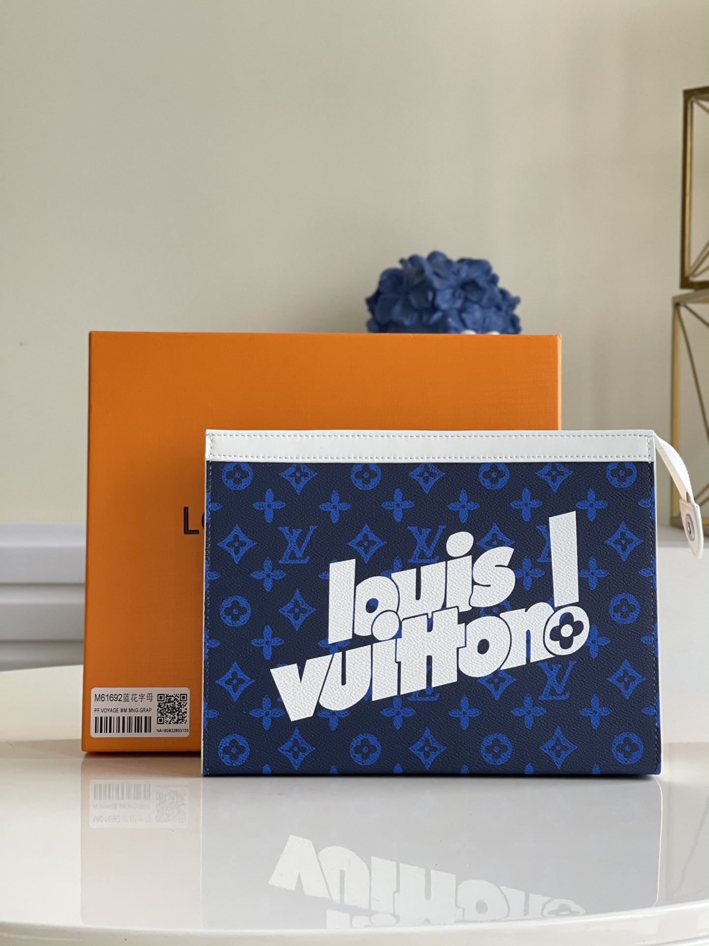 Louis Vuitton Handbags Clutches & Pouch Bags Blue Monogram Canvas Pochette M61692