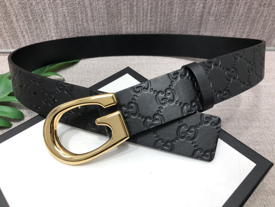 配全套包装礼盒古驰原单头层牛皮压G面
