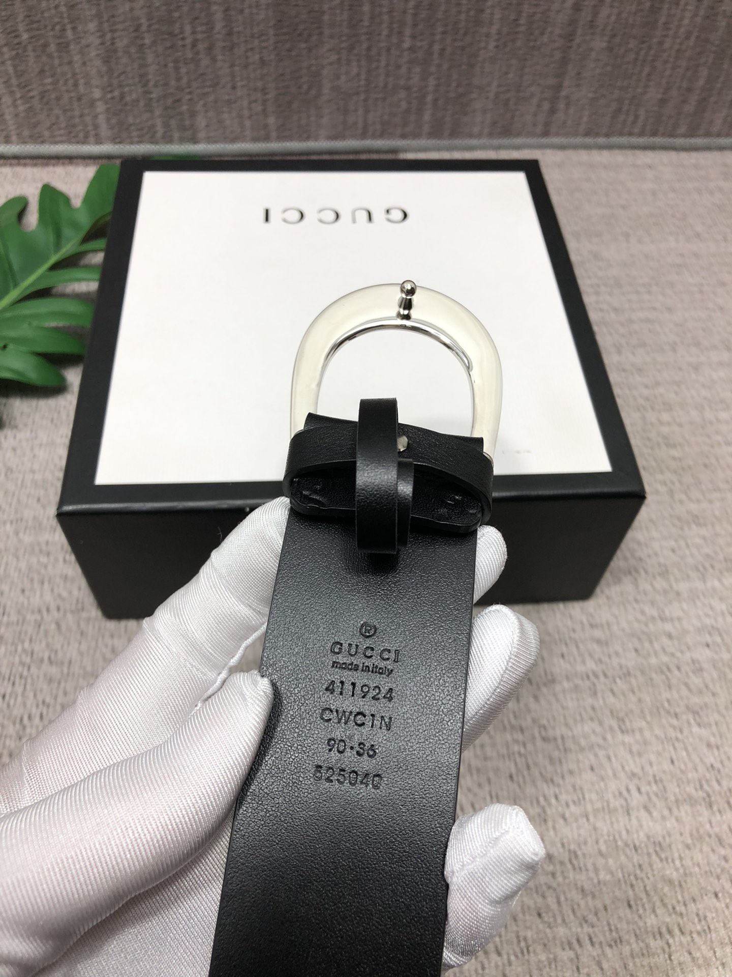 配全套包装礼盒古驰原单头层牛皮压G面