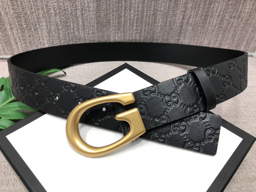 配全套包装礼盒古驰原单头层牛皮压G面