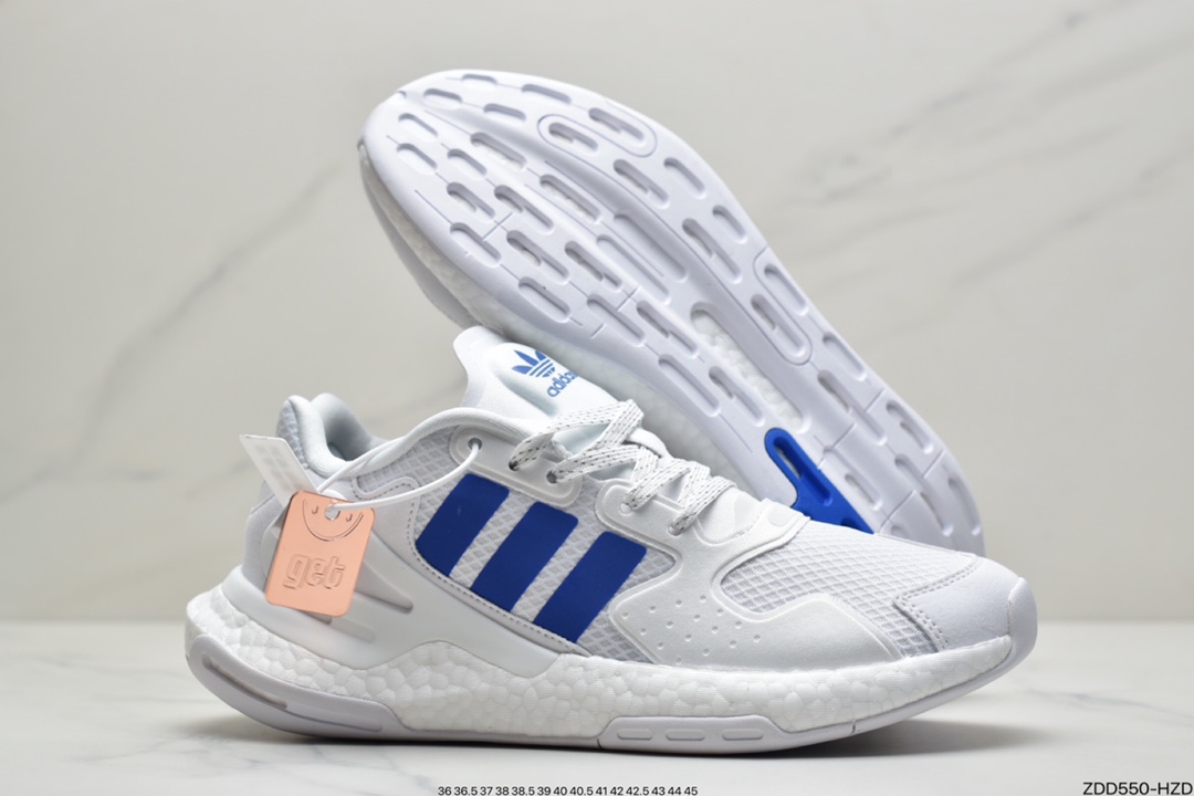 230 阿迪达斯三叶草 Originals 2020 Day Jogger Boost”Grey/Laser Reflectiv”2020版慢跑者系列高弹复古休闲运动跑鞋  FW3021