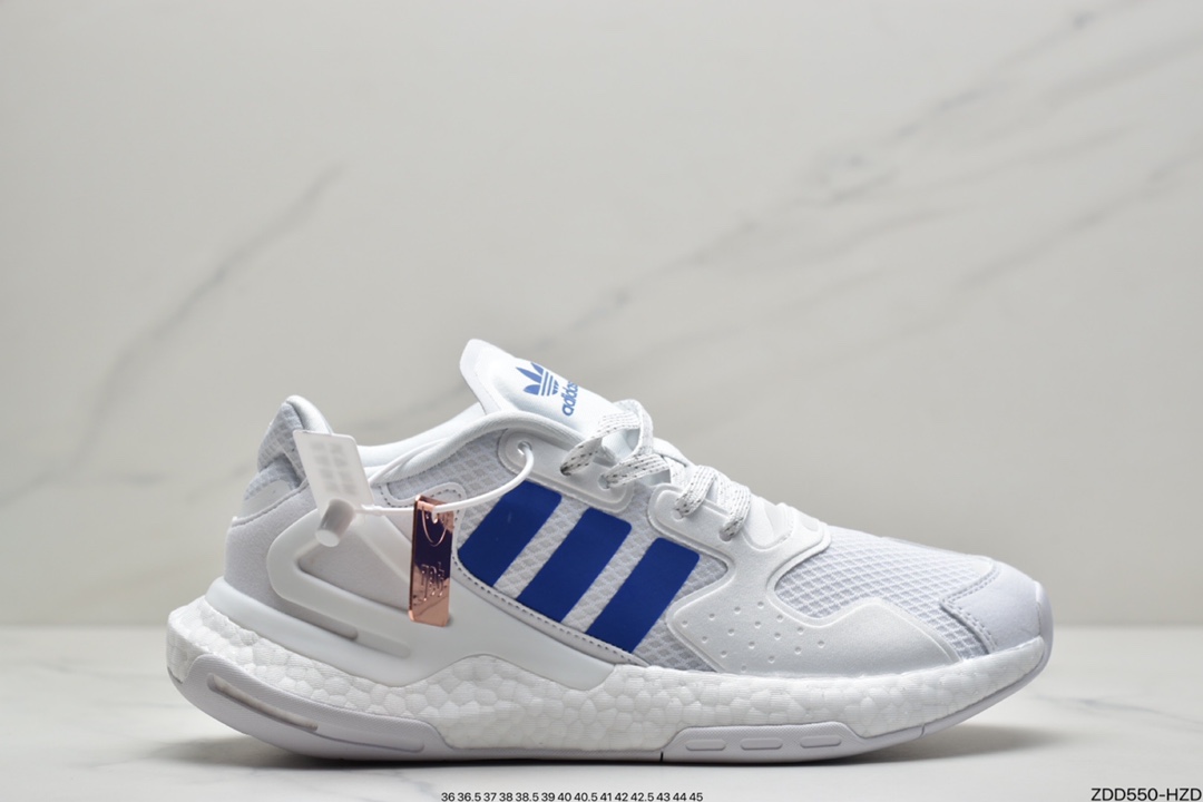 230 阿迪达斯三叶草 Originals 2020 Day Jogger Boost”Grey/Laser Reflectiv”2020版慢跑者系列高弹复古休闲运动跑鞋  FW3021