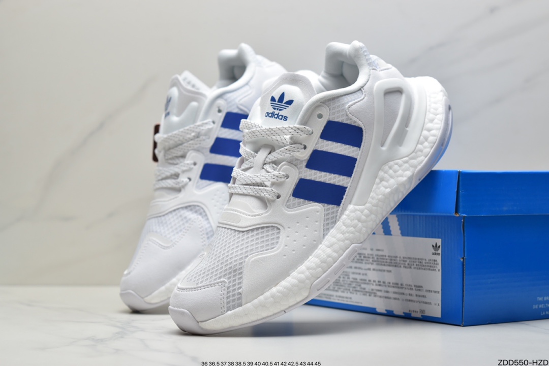 230 阿迪达斯三叶草 Originals 2020 Day Jogger Boost”Grey/Laser Reflectiv”2020版慢跑者系列高弹复古休闲运动跑鞋  FW3021