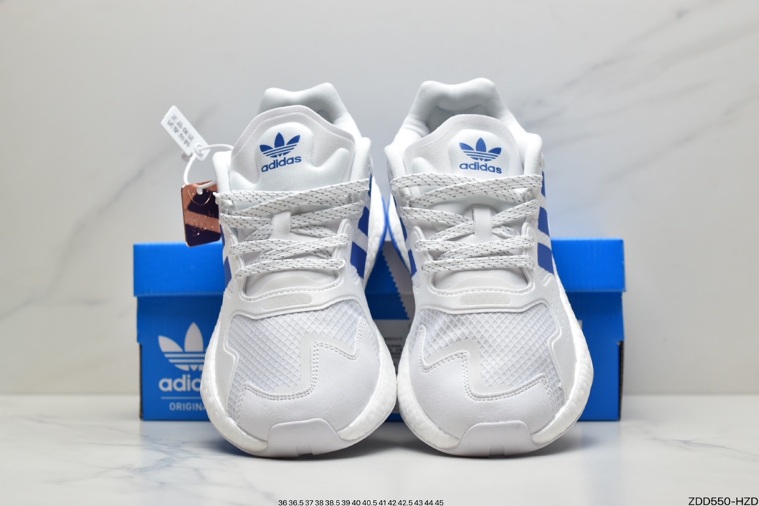 230 阿迪达斯三叶草 Originals 2020 Day Jogger Boost”Grey/Laser Reflectiv”2020版慢跑者系列高弹复古休闲运动跑鞋  FW3021