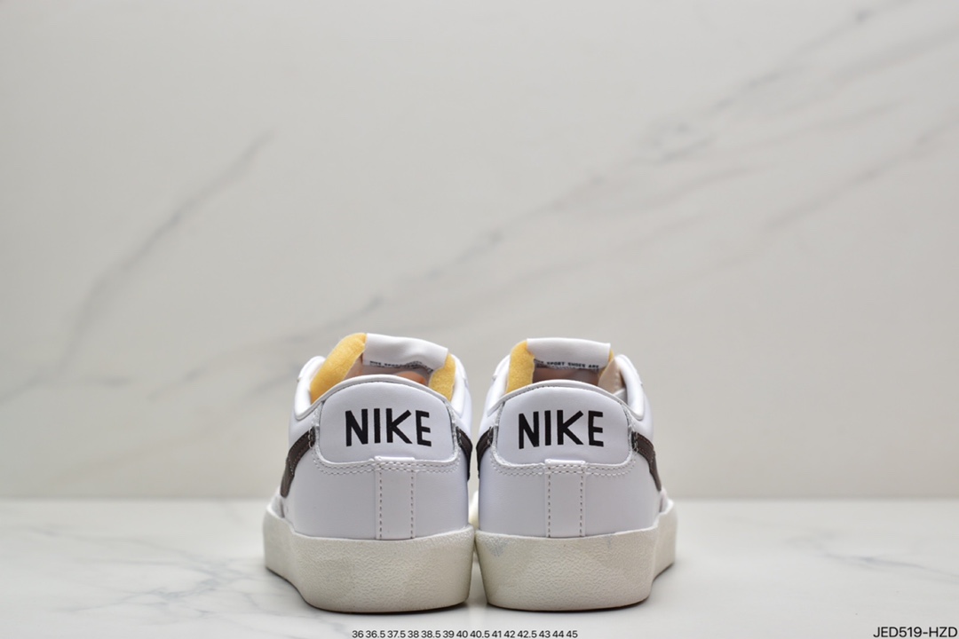 150 耐克Nike Blazer Low ’1977 Vintage”White/Grass Green/Grey”经典开拓者低帮百搭休闲运动板鞋“皮革白草绿浅灰”DA6364-100