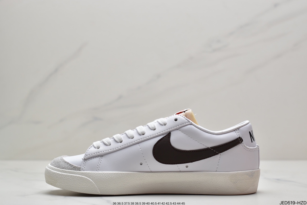 150 耐克Nike Blazer Low ’1977 Vintage”White/Grass Green/Grey”经典开拓者低帮百搭休闲运动板鞋“皮革白草绿浅灰”DA6364-100