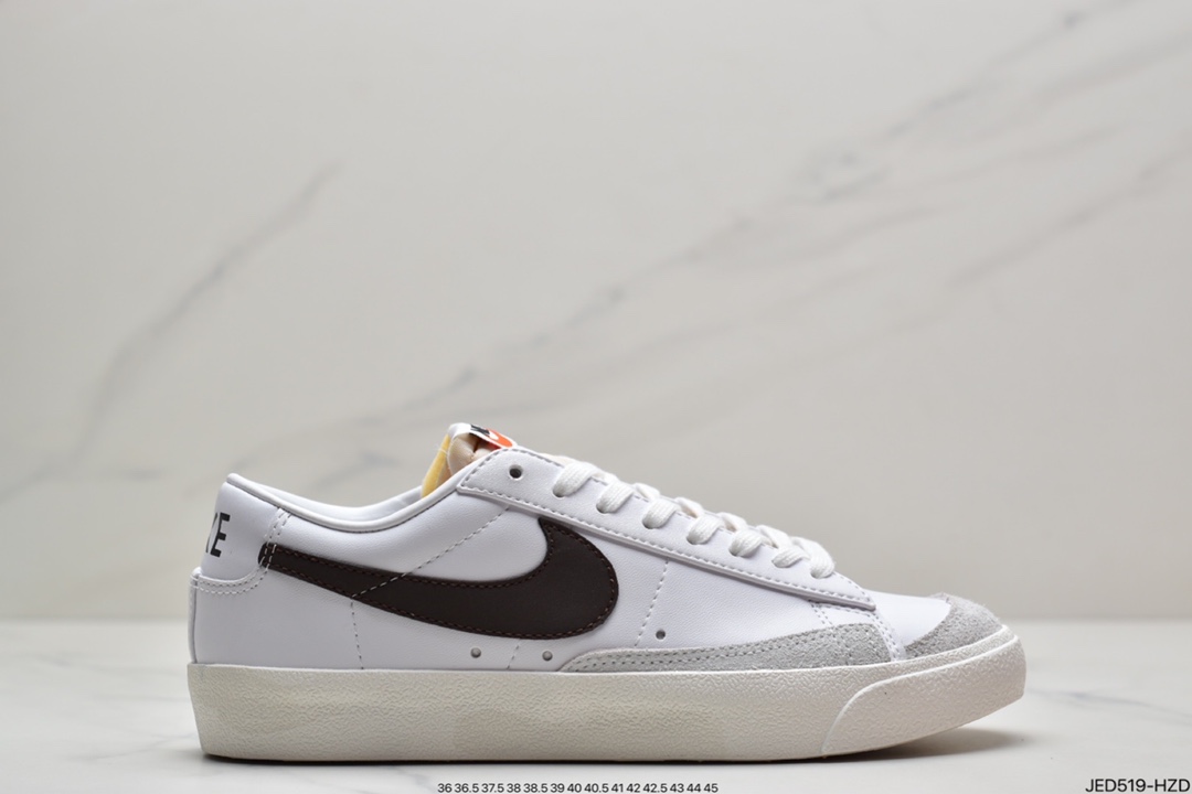 150 耐克Nike Blazer Low ’1977 Vintage”White/Grass Green/Grey”经典开拓者低帮百搭休闲运动板鞋“皮革白草绿浅灰”DA6364-100