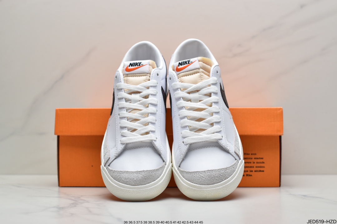 150 耐克Nike Blazer Low ’1977 Vintage”White/Grass Green/Grey”经典开拓者低帮百搭休闲运动板鞋“皮革白草绿浅灰”DA6364-100