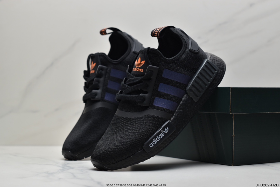 190 阿迪达斯Adidas NMD R1系列 原进装口Boost原料 高密度性弹针织 首发新配色 现货供应 原盒原标  FV8025