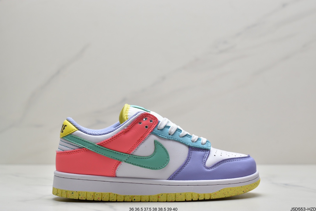200 耐克SB DUNK 板鞋 白绿黑蓝黄红 彩色拼接 鸳鸯 Nike SB Dunk Low “Free 99”系列  DH0952-100