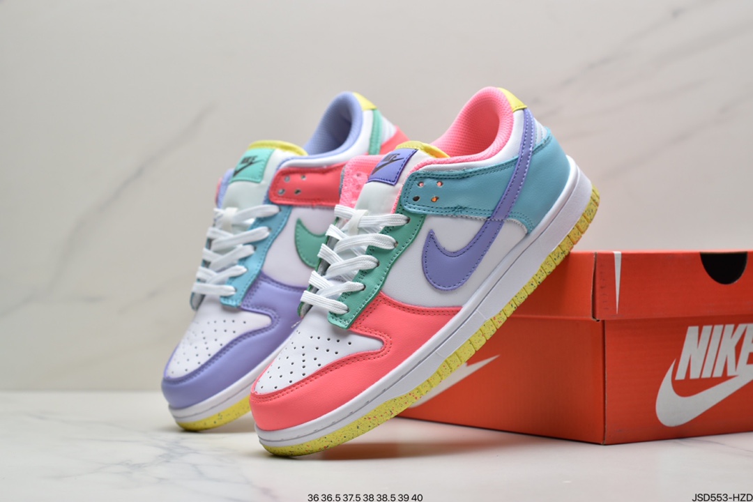 200 耐克SB DUNK 板鞋 白绿黑蓝黄红 彩色拼接 鸳鸯 Nike SB Dunk Low “Free 99”系列  DH0952-100