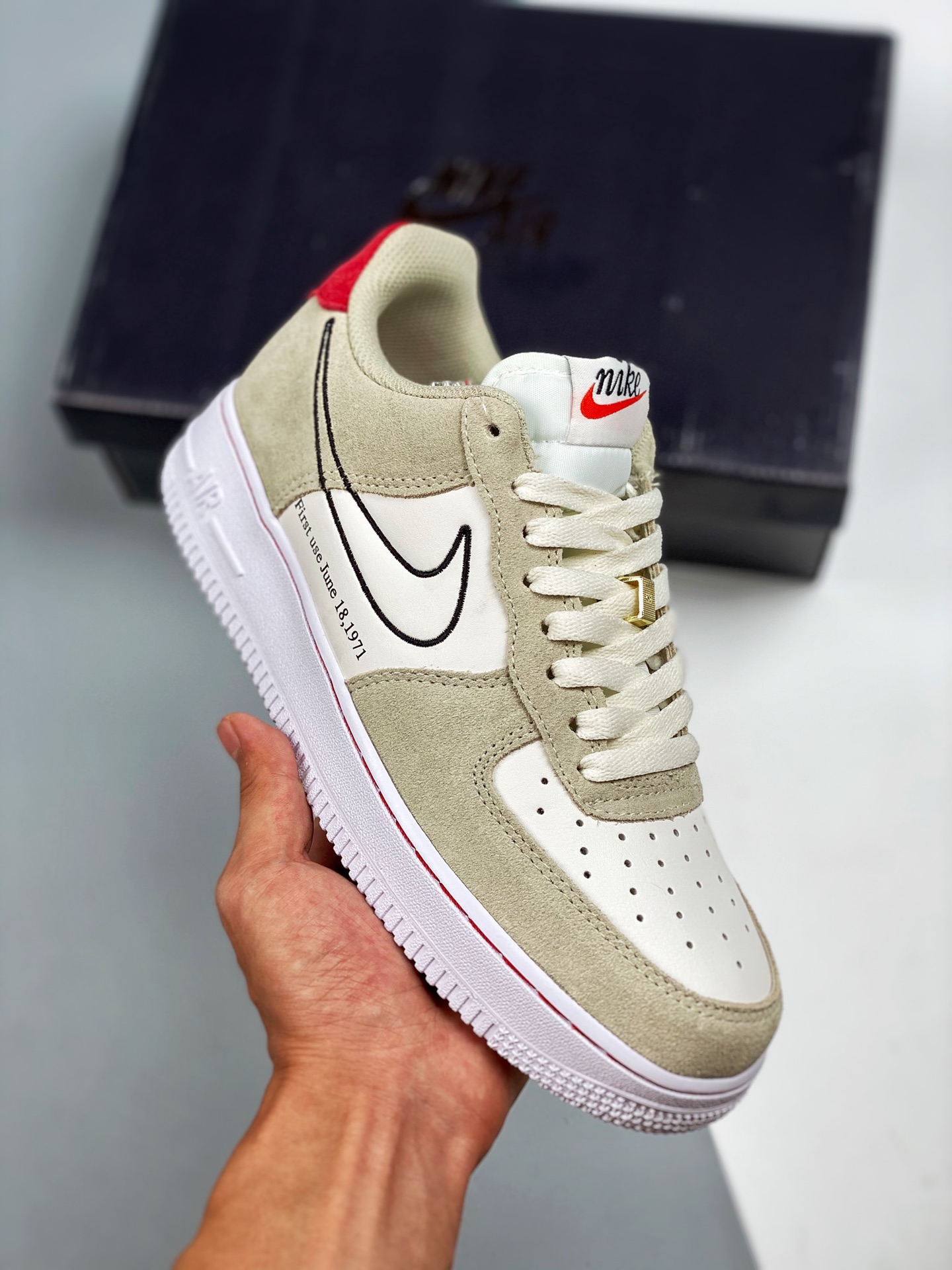 Apoya la tienda 3 Air Force 1 blanco rojo, broche dorado, horma original, cartón original, estilo puro de la Fuerza Aér…
