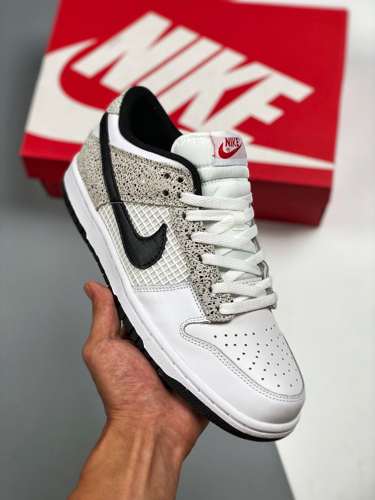 Apoya tienda 2 NK Dunk LOW Cemento blanco, material de capa superior original, molde exclusivo procesado por destilació…