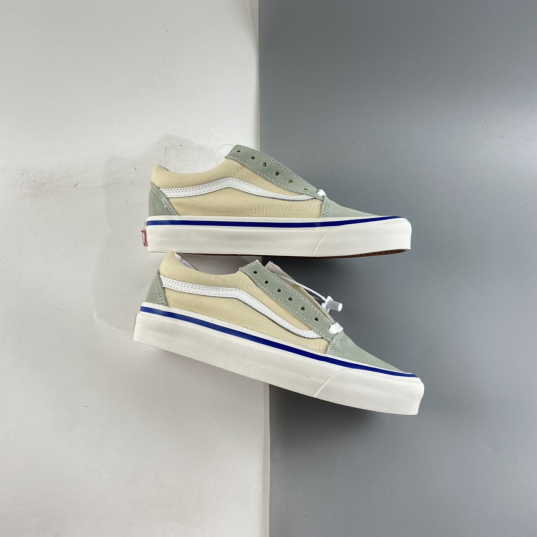 P150  VANS OLD SKOOL 范斯安纳海姆系列麂皮拼接奶油色帆布鞋 VN0A38G2XFK