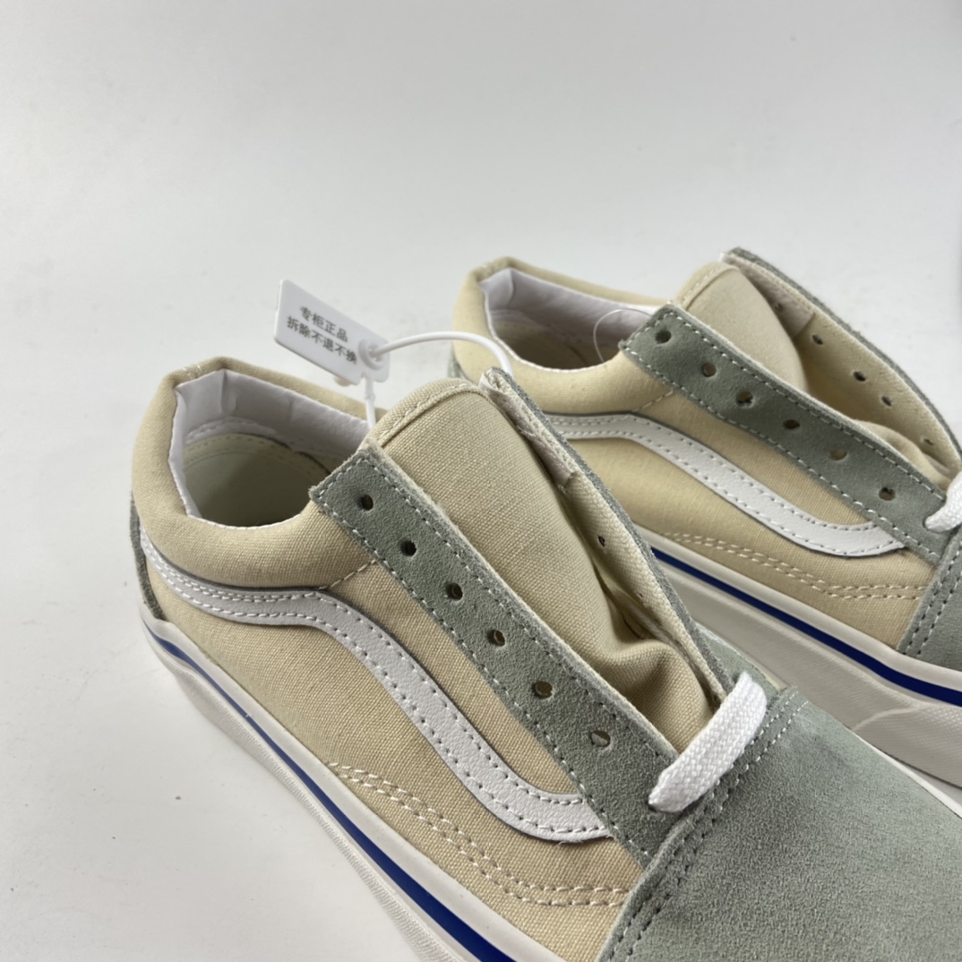 P150  VANS OLD SKOOL 范斯安纳海姆系列麂皮拼接奶油色帆布鞋 VN0A38G2XFK