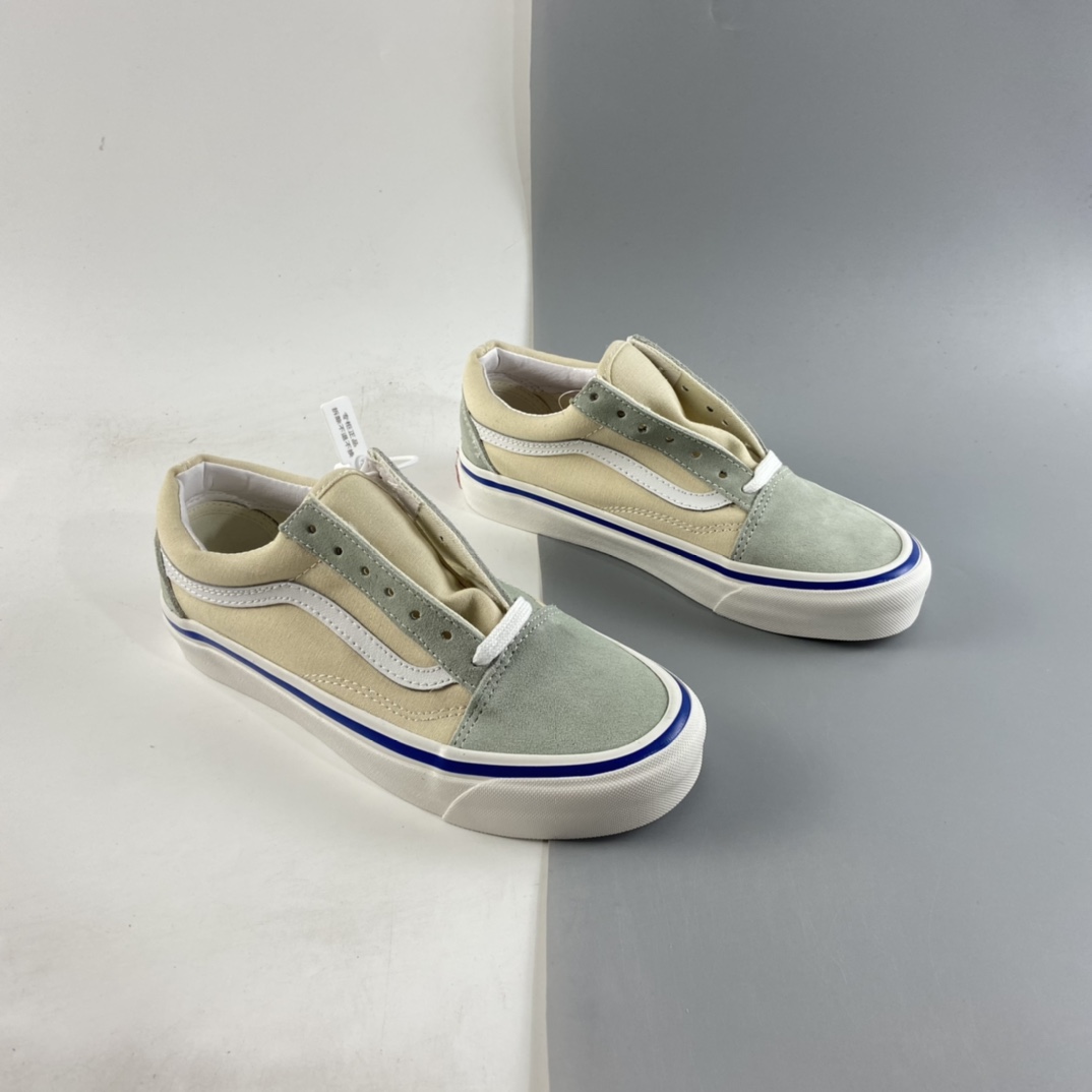 P150  VANS OLD SKOOL 范斯安纳海姆系列麂皮拼接奶油色帆布鞋 VN0A38G2XFK