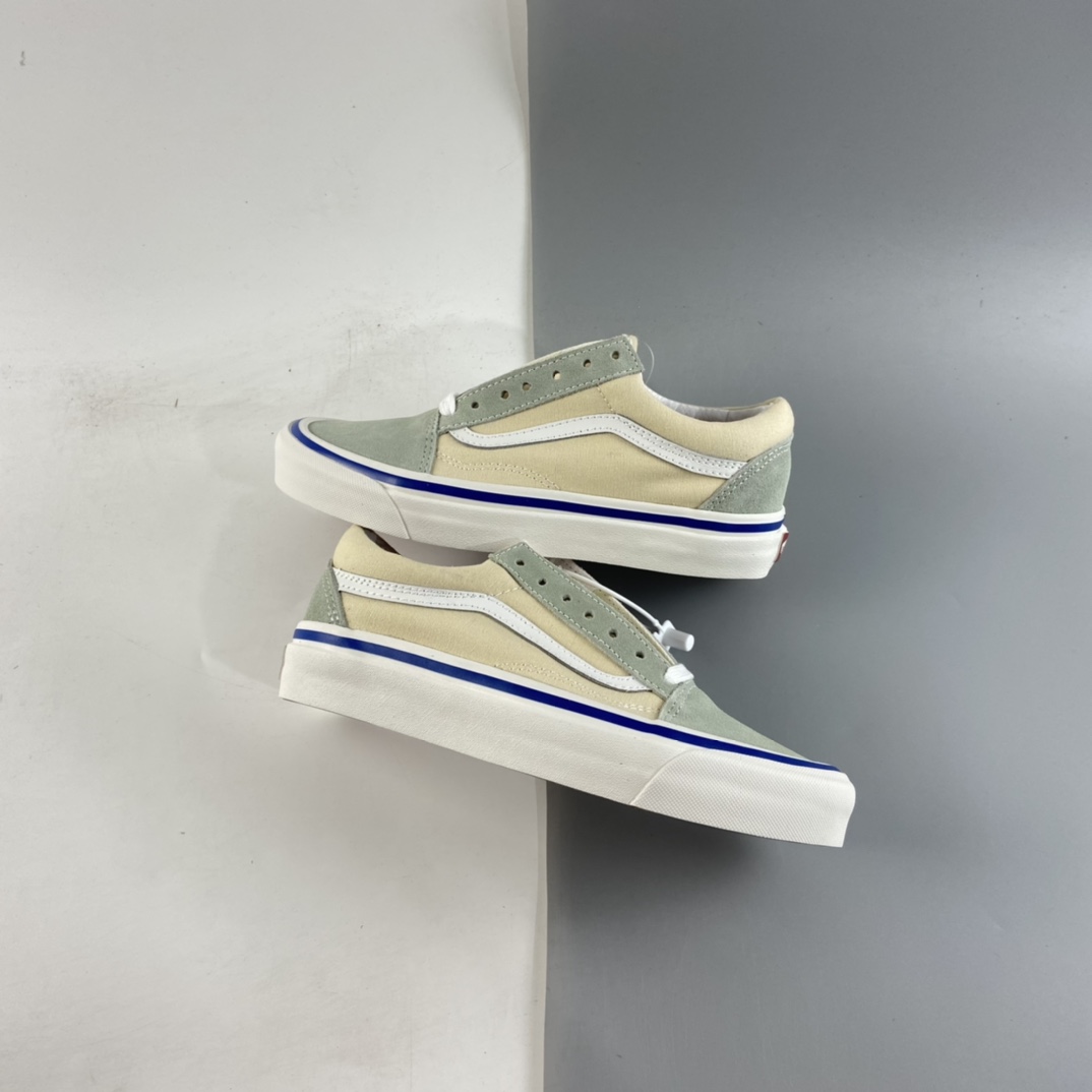 P150  VANS OLD SKOOL 范斯安纳海姆系列麂皮拼接奶油色帆布鞋 VN0A38G2XFK