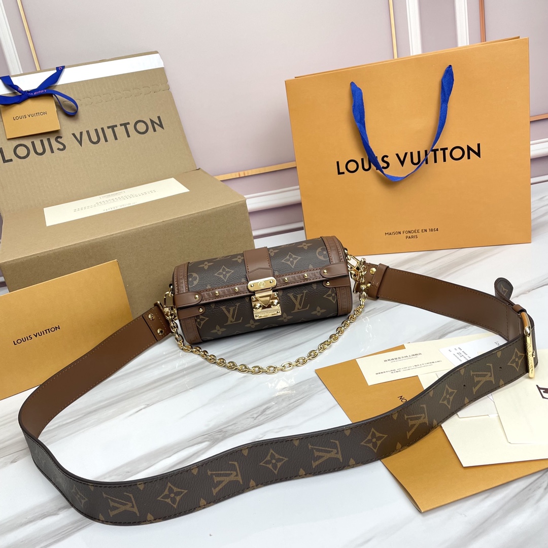 Louis Vuitton LV Papillon Trunk Handbags Crossbody & Shoulder Bags Monogram Canvas Cowhide Baguette