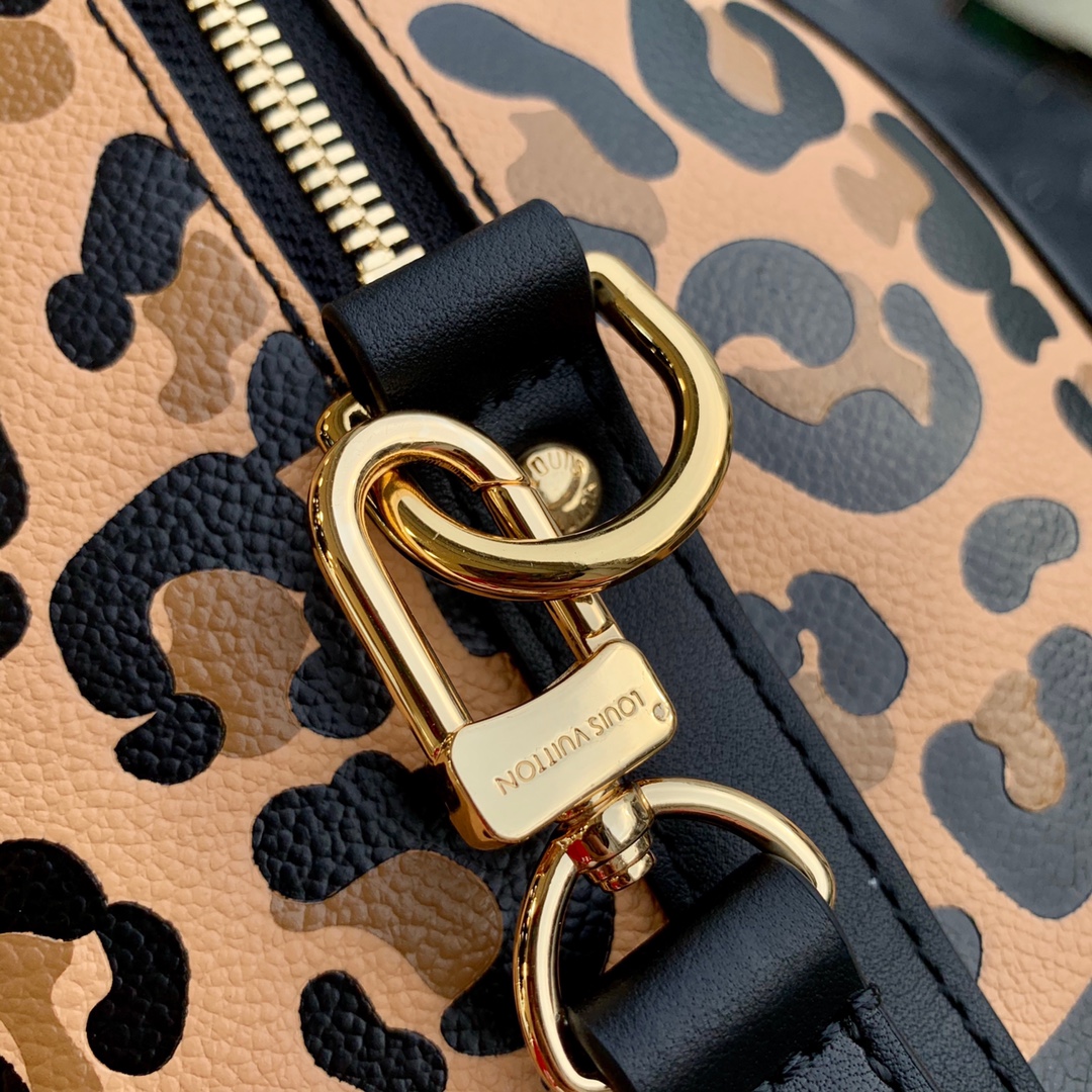 Louis Vuitton LV Speedy Bandoulière 25 豹纹手提包 M58524黑色