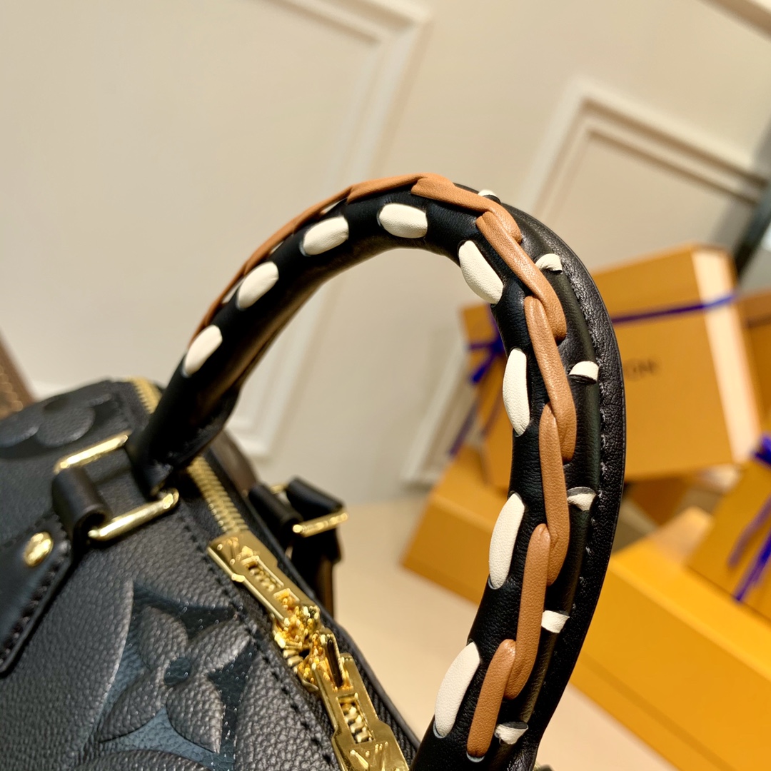 Louis Vuitton LV Speedy Bandoulière 25 豹纹手提包 M58524黑色