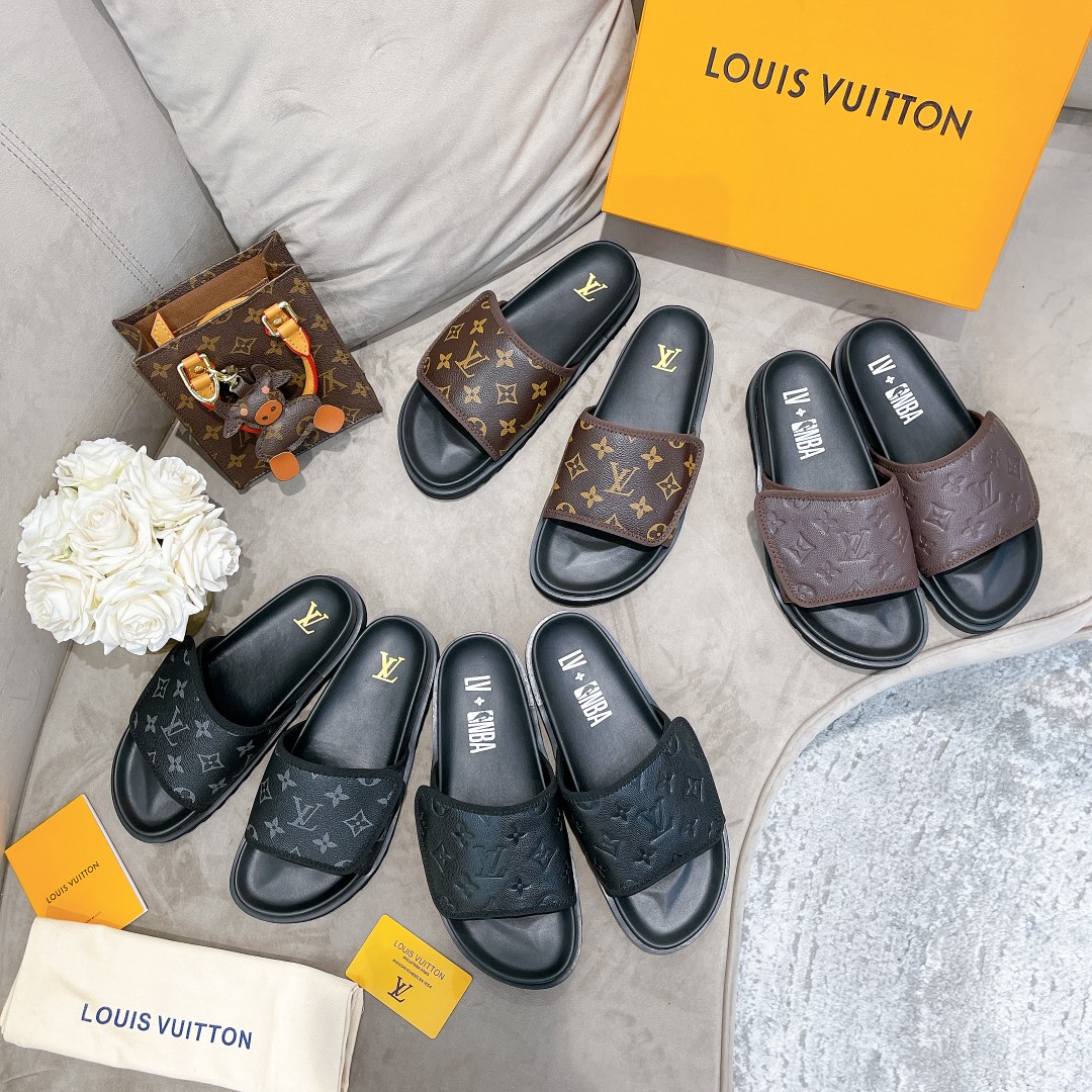 Louis Vuitton 2023ss LV * NBA 官网Jumbo Flatform系列秋东厚底凉男拖鞋