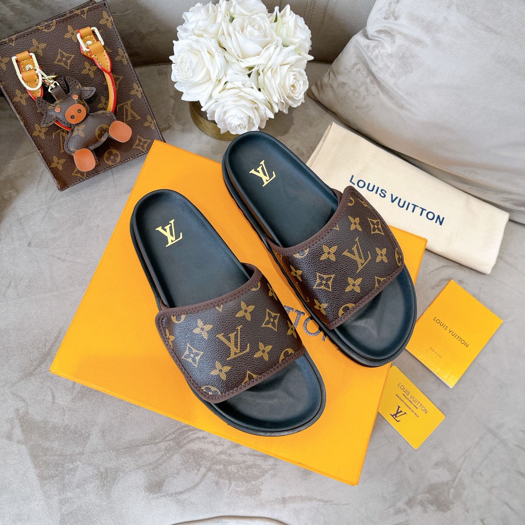 Louis Vuitton 2023ss LV * NBA 官网Jumbo Flatform系列秋东厚底凉男拖鞋
