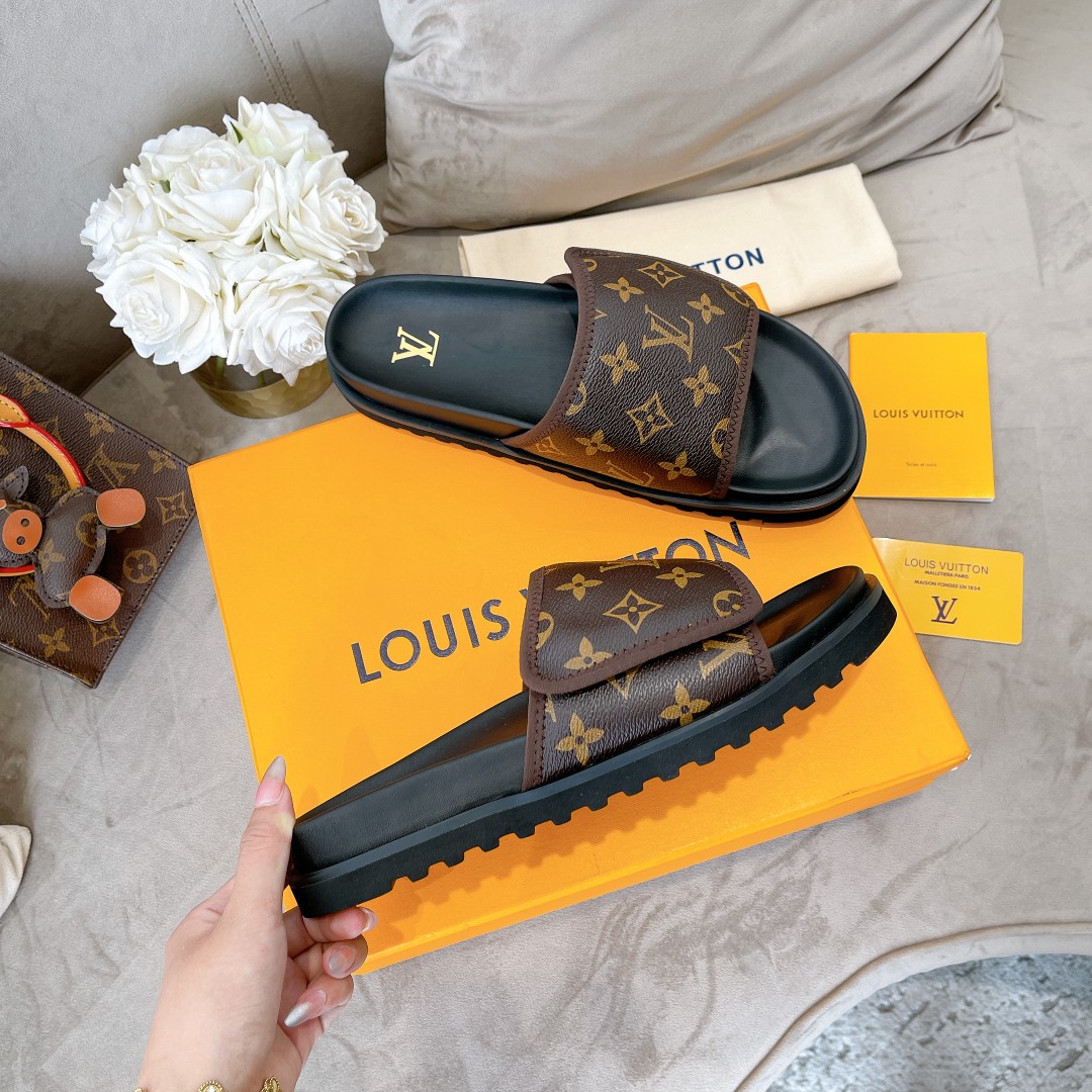 Louis Vuitton 2023ss LV * NBA 官网Jumbo Flatform系列秋东厚底凉男拖鞋