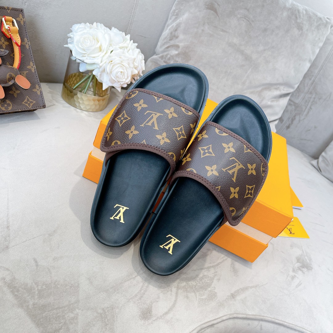 Louis Vuitton 2023ss LV * NBA 官网Jumbo Flatform系列秋东厚底凉男拖鞋