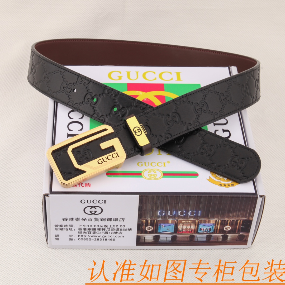 腰带皮带古奇原单带牛皮腰带男款皮带材